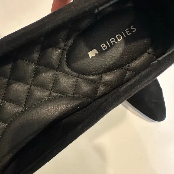 Birdies The Goldfinch Suede Black Flat Shoes