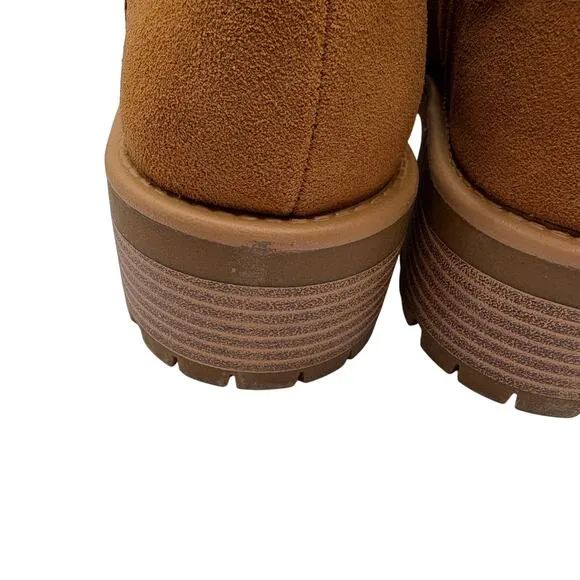Blondo Waterproof Suede Cognac Sue Mayes Ankle Chelsea Boots Booties SZ 6.5