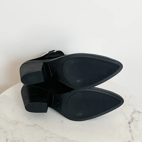 Blondo Wayde Waterproof Suede Leather Western Boots Black Size 9.5 NWT
