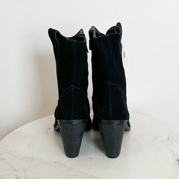 Blondo Wayde Waterproof Suede Leather Western Boots Black Size 9.5 NWT