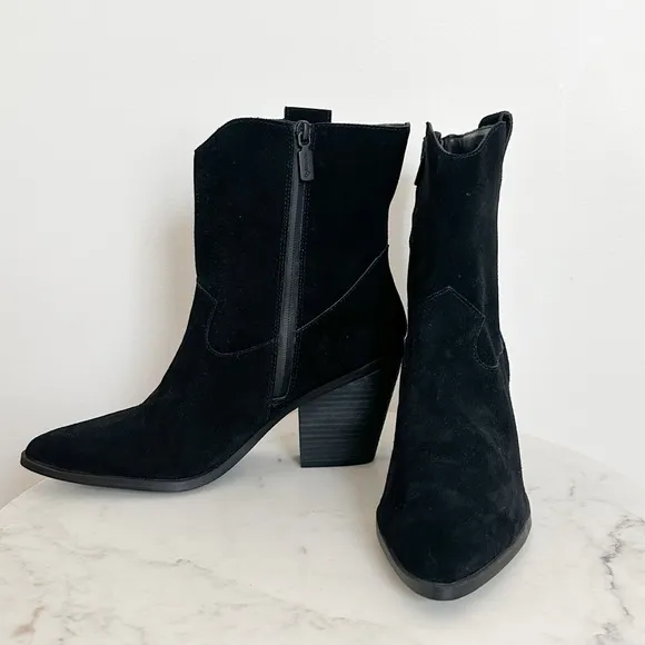 Blondo Wayde Waterproof Suede Leather Western Boots Black Size 9.5 NWT