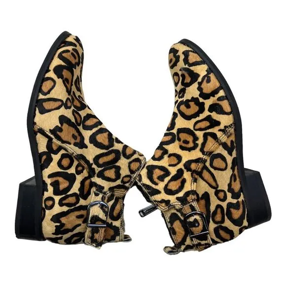 Blondo Women's Animal Print Tami Waterproof Boots Bootie Brown &amp; Black Size 6.5M