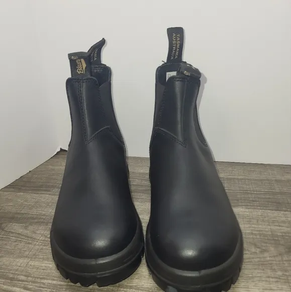 Blundstone LUG BOOT Mens Sz 7.5 Utility &amp; Street-ready Chunky Lug Sole Black