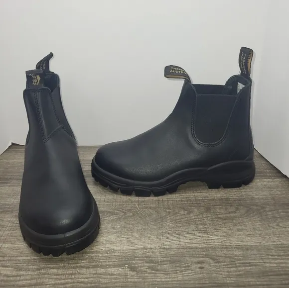 Blundstone LUG BOOT Mens Sz 7.5 Utility &amp; Street-ready Chunky Lug Sole Black