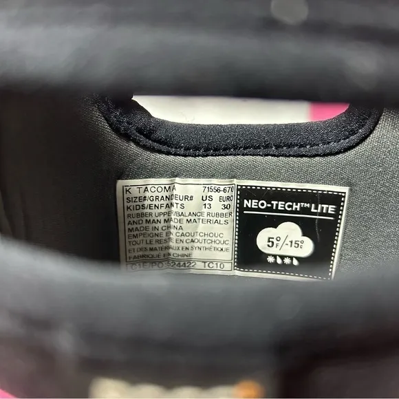 Bogs Tacoma Pink Neo Tech Lite Waterproof Rain Boots Pink Girls Kids Size 13