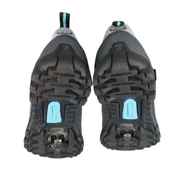 Bontrager Shoes Women 9.5 Cycling Race MTB Inform 3 Strap eSoles Spinning Grey
