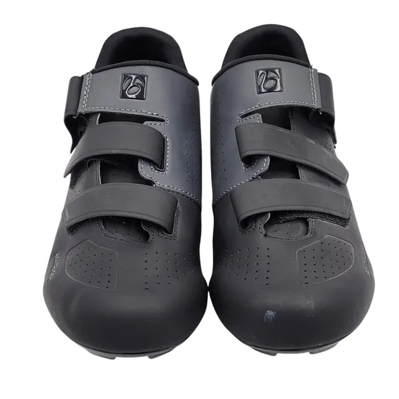 Bontrager Starvos Cycling Shoes Men Size 14.5 EU 47Velcro Straps 3 Bolt Black