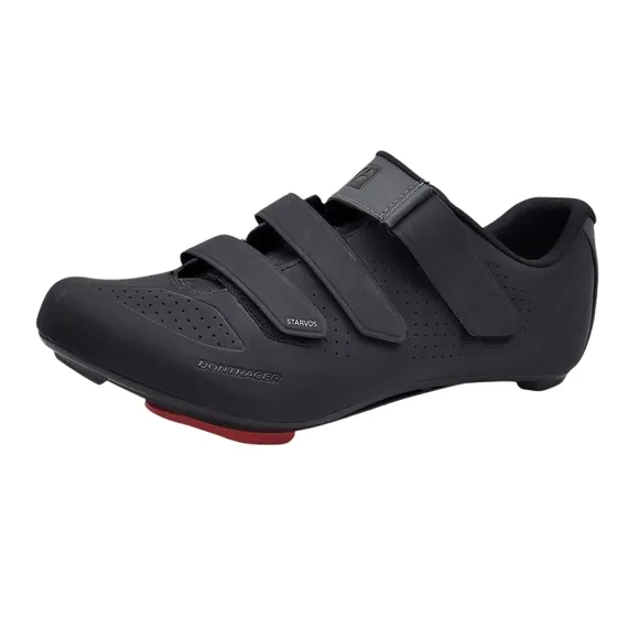 Bontrager Starvos Cycling Shoes Men Size 14.5 EU 47Velcro Straps 3 Bolt Black