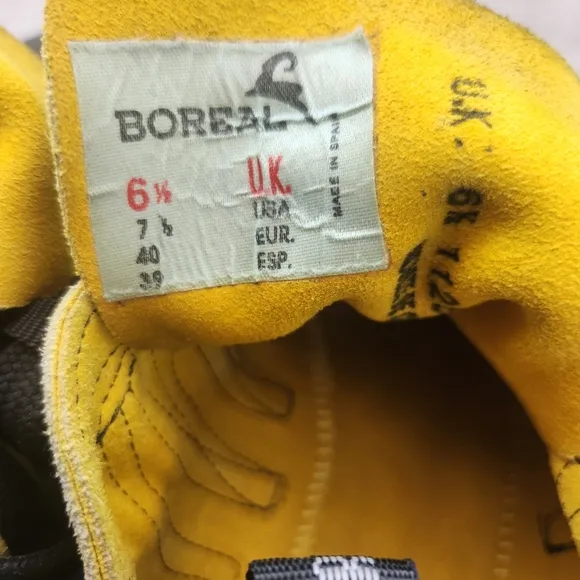 Boreal Stinger Fusion Rock Climbing Shoes Size 7 1/2 US, Yellow Black Lace up