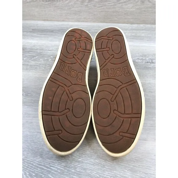 Born Ashram II BM0007406 Sneaker Men 11.5M Brown Leather Round Toe Low Top Shoes
