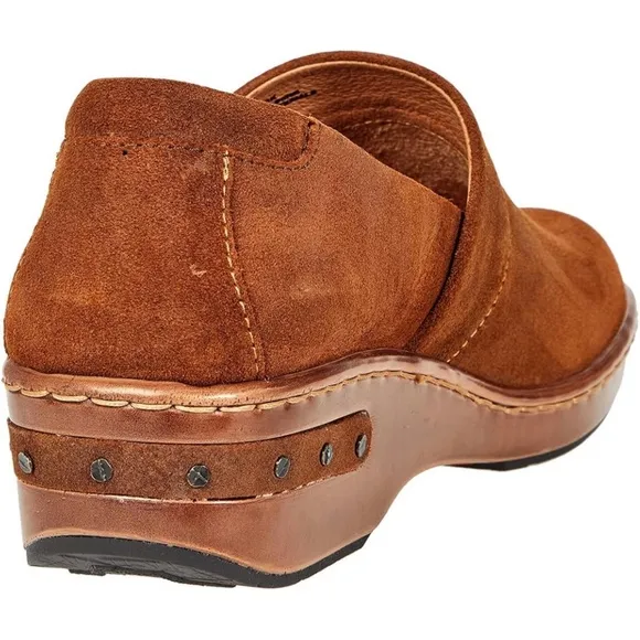 Born Bailie Clog Brown Leather Suede Women’s Comfortable Shoes size 8.5 40
