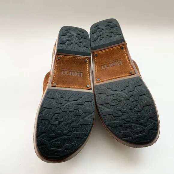Born Bailie Clog Brown Leather Suede Women’s Comfortable Shoes size 8.5 40
