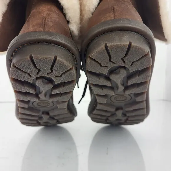 Born Blaine Shearling waterproof Ankle Boots Brown Leather Size 8 M