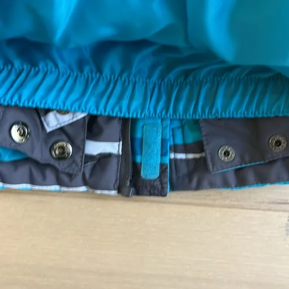 Boys 2 Piece Snowsuit Weatherproof Snow Jacket &amp; Pants Set Blue Stripe Size 4