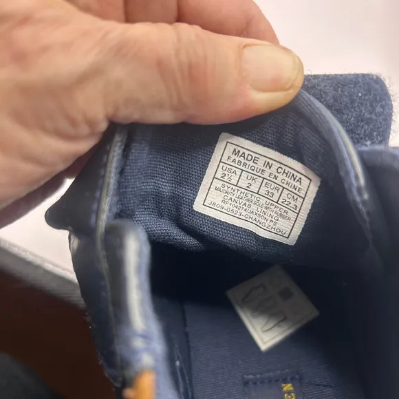 Boy's Polo Ralph Lauren Sneakers, Size 2.5, Navy