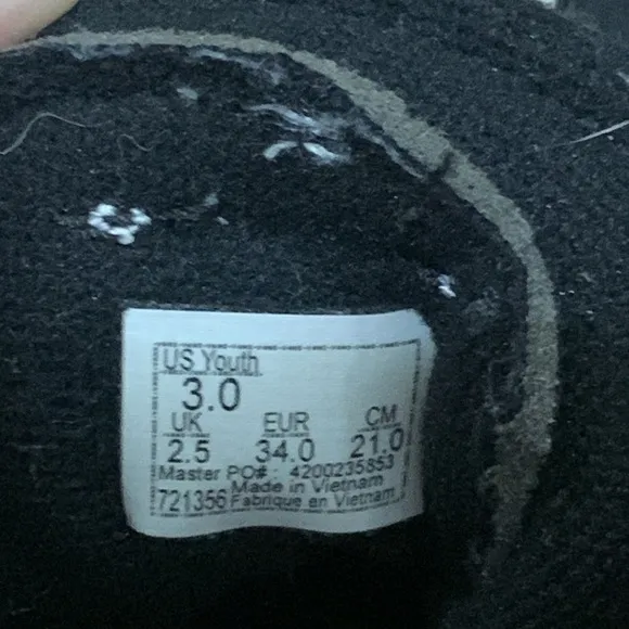 Boys Vans Black &amp; White  High Top Shoes Size 3 EUC
