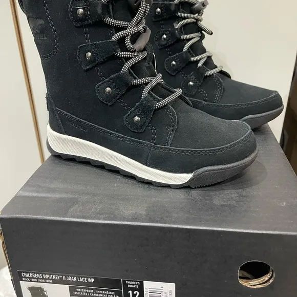 Brand New Sorel Girl's Whitney II Joan Lace WP Winter Boots Waterproof US 12