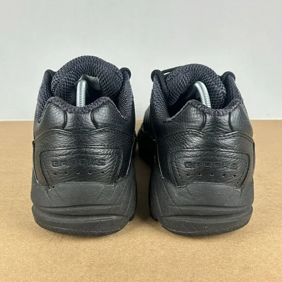 Brooks Addiction Walker Leather Athletic Shoes Womens 10 Black Low Top Lace Up