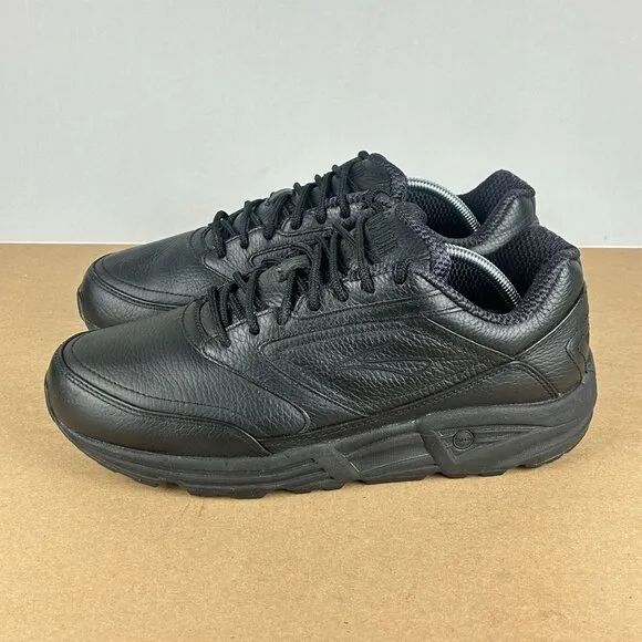 Brooks Addiction Walker Leather Athletic Shoes Womens 10 Black Low Top Lace Up