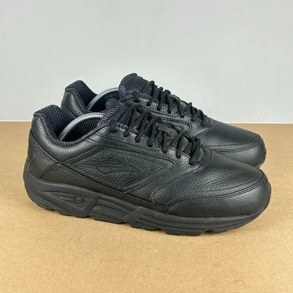 Brooks Addiction Walker Leather Athletic Shoes Womens 10 Black Low Top Lace Up
