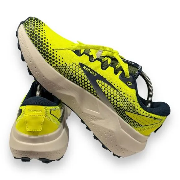 Brooks Caldera 6 Hi-Viz Yellow/Blue Trail Running Shoes Size 10D (1103791D756)