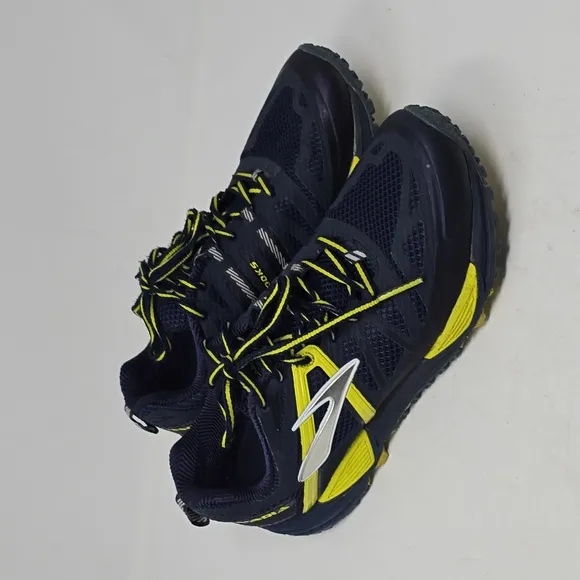 Brooks Cascadia 10 Men's Trail Running Shoes Navy Yellow Size 8.5