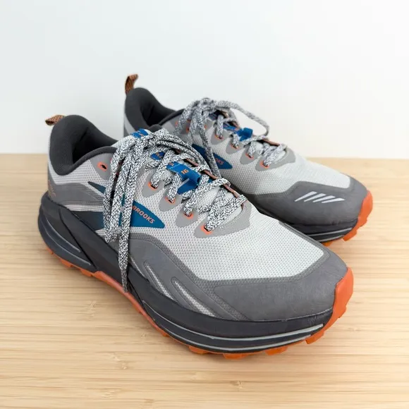 Brooks Cascadia 16 Trail Running Shoes Mushroom/Alloy/Orange Men’s 8 Wide (2E)