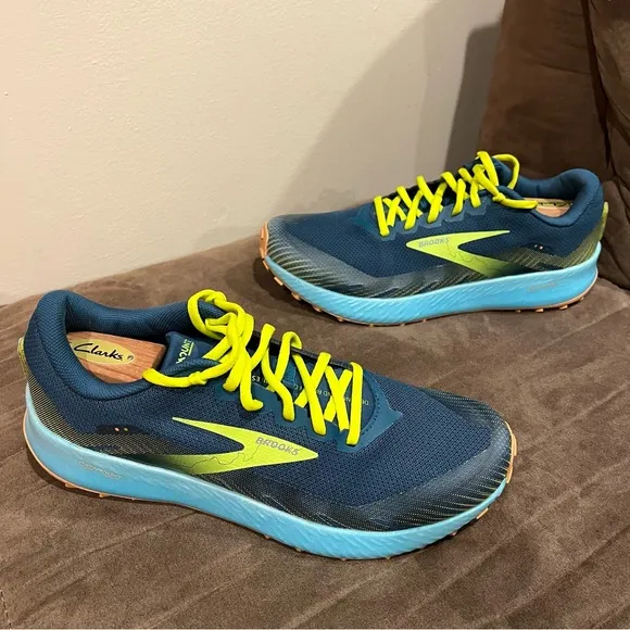 Brooks Catamount Blue/Green Speed Trail running shoes Size 11.5D