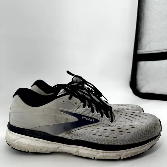 Brooks Dyad 11 Road Running Shoes BioMoGo DNA Dual Arch Pods White Navy 14EE
