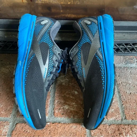Brooks Ghost 14 Athletic Running Trail Sneakers MENS SZ 15 Black/Blue Shoes EUC!