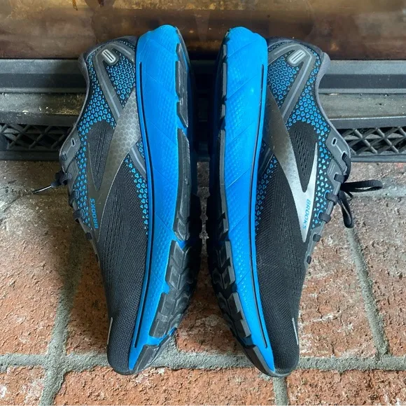 Brooks Ghost 14 Athletic Running Trail Sneakers MENS SZ 15 Black/Blue Shoes EUC!