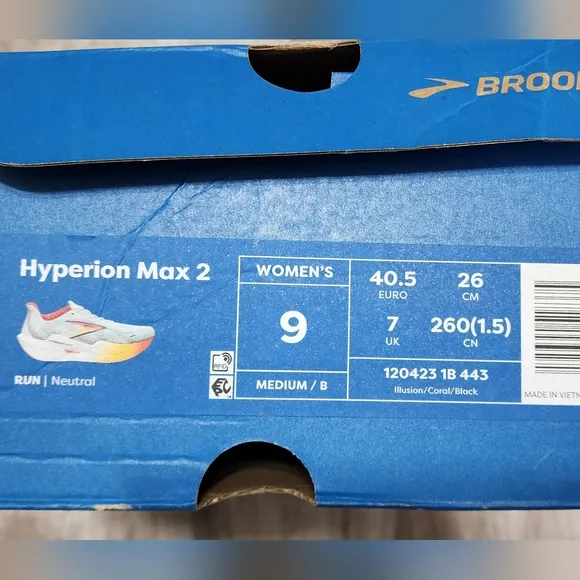 Brooks Running Shoes Hyperion Max 2 Illusion Coral Black Size 9B Women's