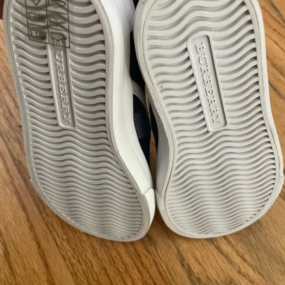 Burberry Navy Blue Kids Slip-On Shoes