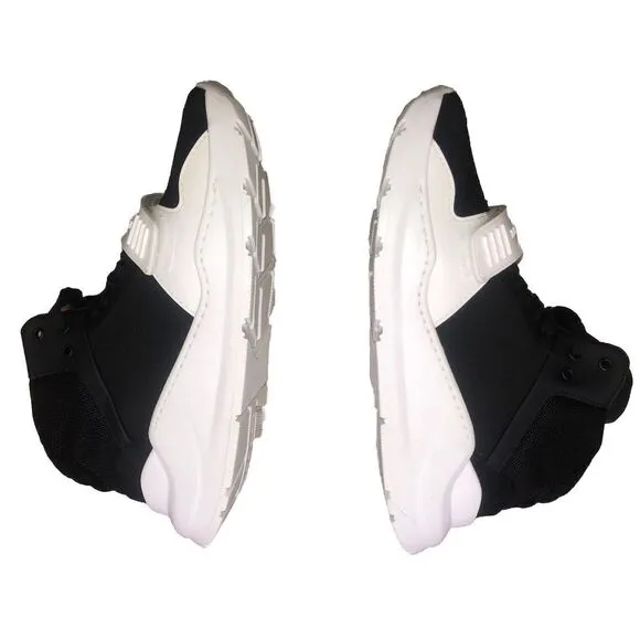 BURBERRY REGIS SUEDE  NEOPRENE HIGH TOP SNEAKERS BLACK/WHITE‎ SHOES 39 9
