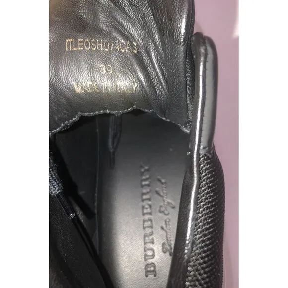 BURBERRY REGIS SUEDE  NEOPRENE HIGH TOP SNEAKERS BLACK/WHITE‎ SHOES 39 9
