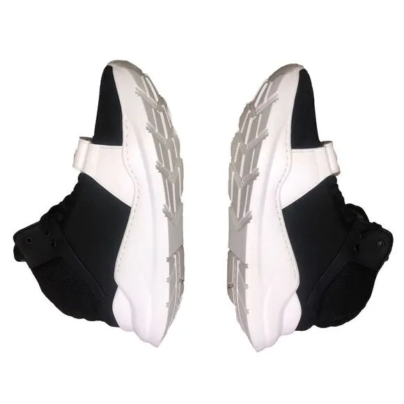 BURBERRY REGIS SUEDE  NEOPRENE HIGH TOP SNEAKERS BLACK/WHITE‎ SHOES 39 9