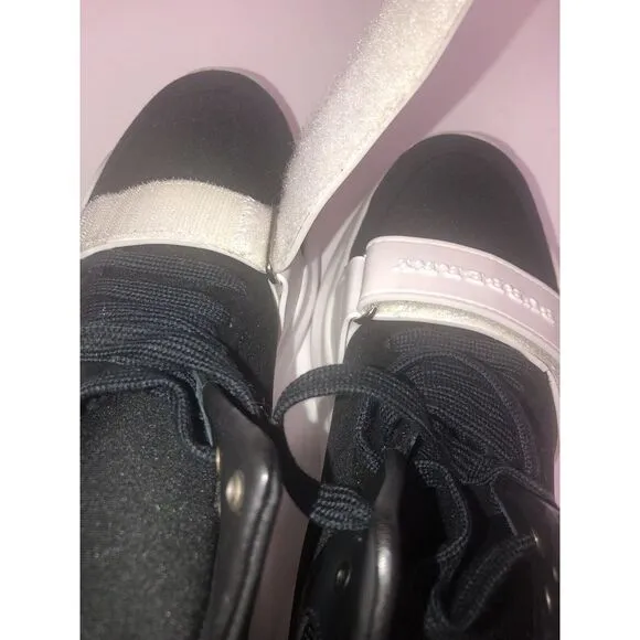 BURBERRY REGIS SUEDE  NEOPRENE HIGH TOP SNEAKERS BLACK/WHITE‎ SHOES 39 9
