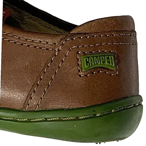 CAMPER Peu Brown Leather Mocassin Shoes Size 12