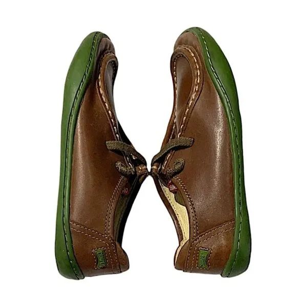 CAMPER Peu Brown Leather Mocassin Shoes Size 12