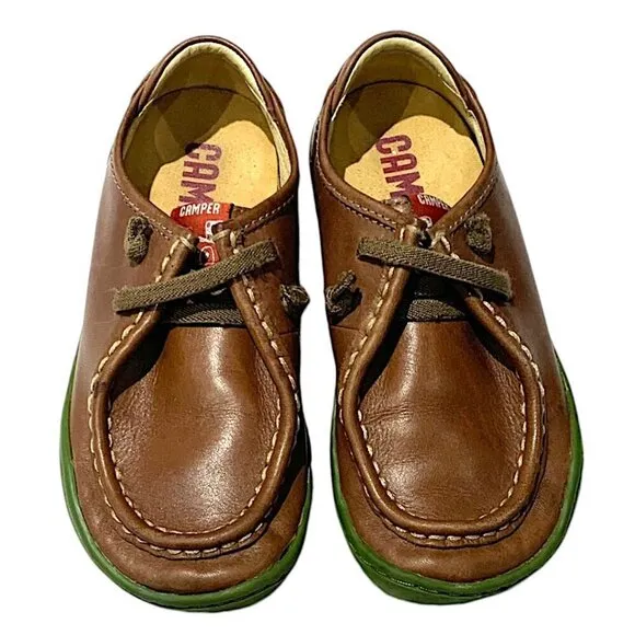 CAMPER Peu Brown Leather Mocassin Shoes Size 12