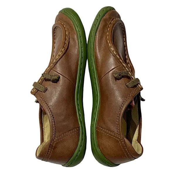 CAMPER Peu Brown Leather Mocassin Shoes Size 12