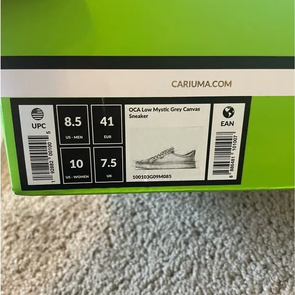 Cariuma Oca Low Shoes Gray W 10/M8.5 NWT