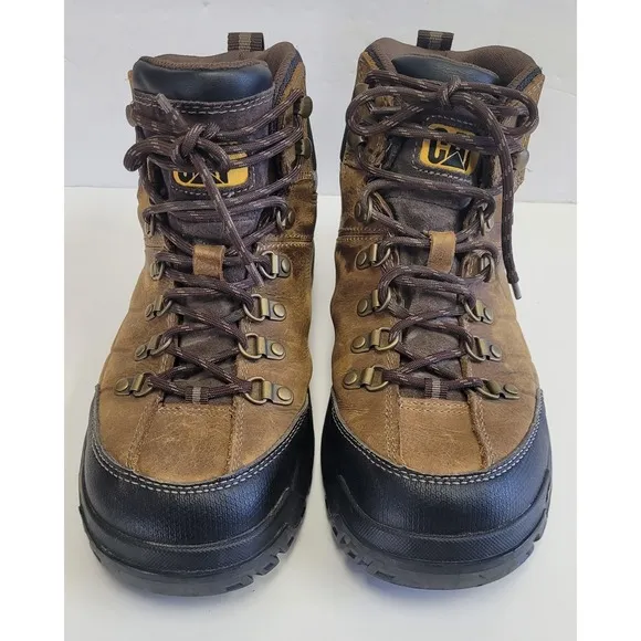CAT -  CATERPILLAR Men's Threshold Waterproof Soft Toe Work Boot  Brown  Size 10