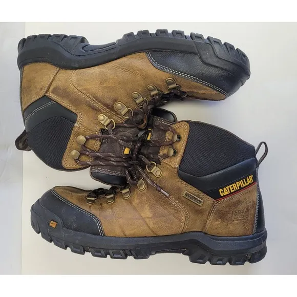 CAT -  CATERPILLAR Men's Threshold Waterproof Soft Toe Work Boot  Brown  Size 10