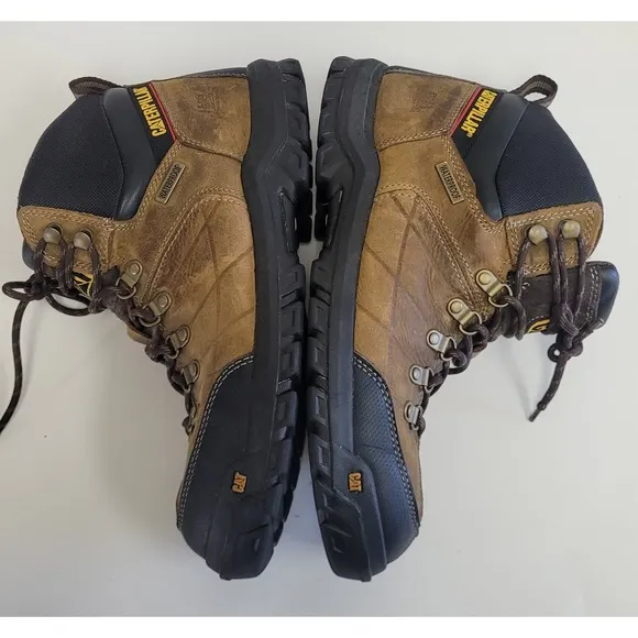 CAT -  CATERPILLAR Men's Threshold Waterproof Soft Toe Work Boot  Brown  Size 10