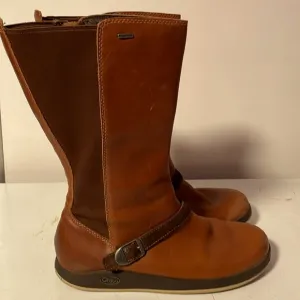 Chaco Mara Waterproof Boots Riding Leather Brown Tall