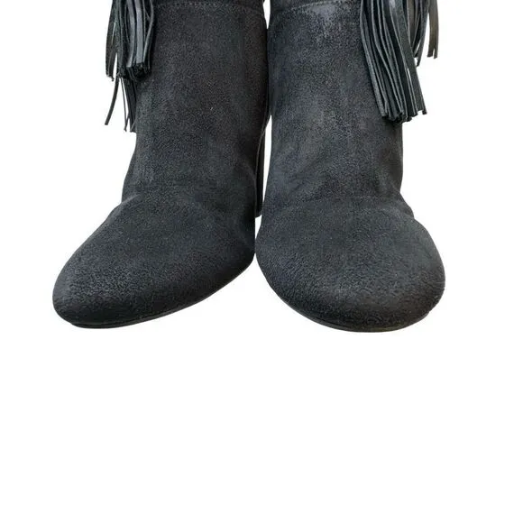 CHELSEA &amp; ZOE Black Mid High Heeled Boots Size 8