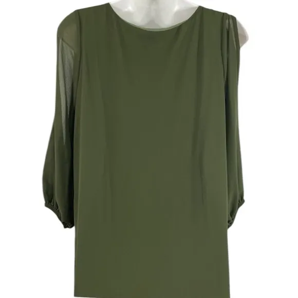 Chic Cold Shoulder Dress Yoins Shifting Dear Olive Green Long Sleeve Size Medium
