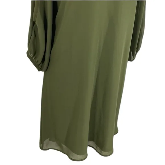 Chic Cold Shoulder Dress Yoins Shifting Dear Olive Green Long Sleeve Size Medium