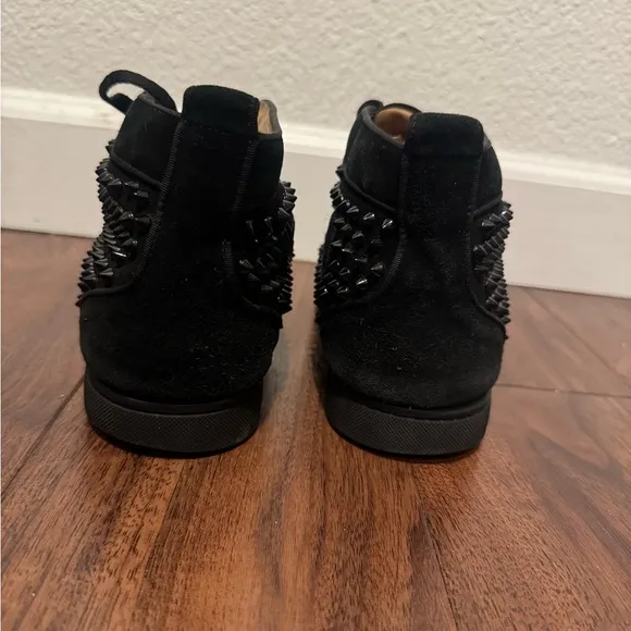 Christian Louboutin Black Studded High-Top Sneakers
